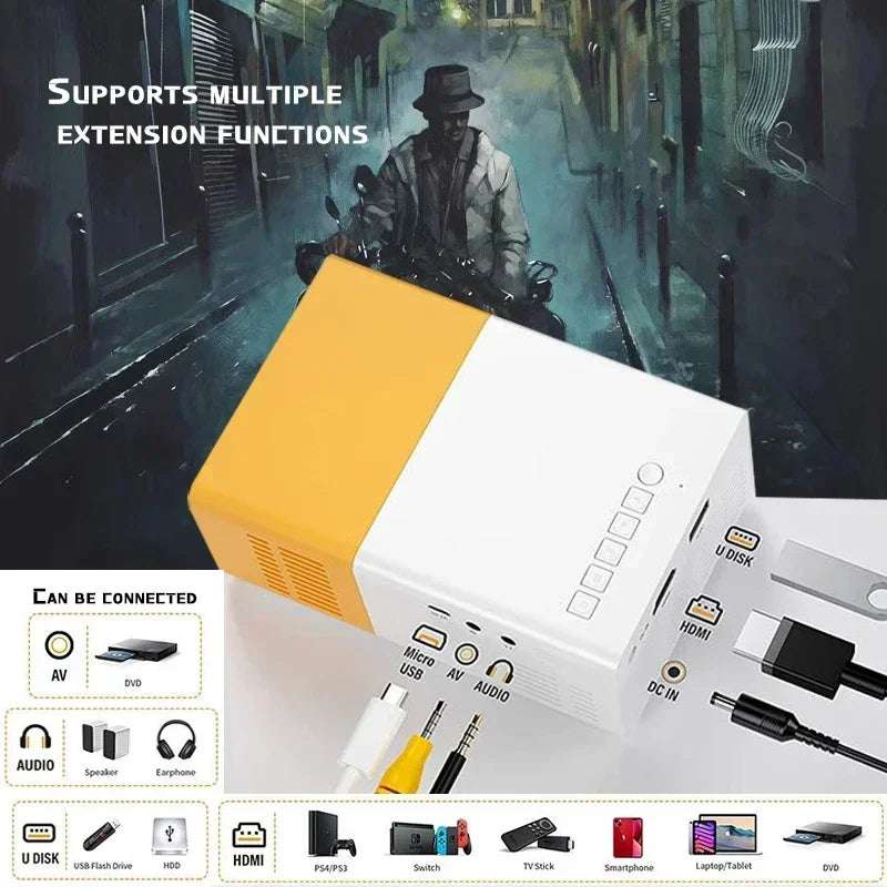 Projecteur Portable YG300 WiFi Smart 720P HD - Home Cinéma | LUXLED