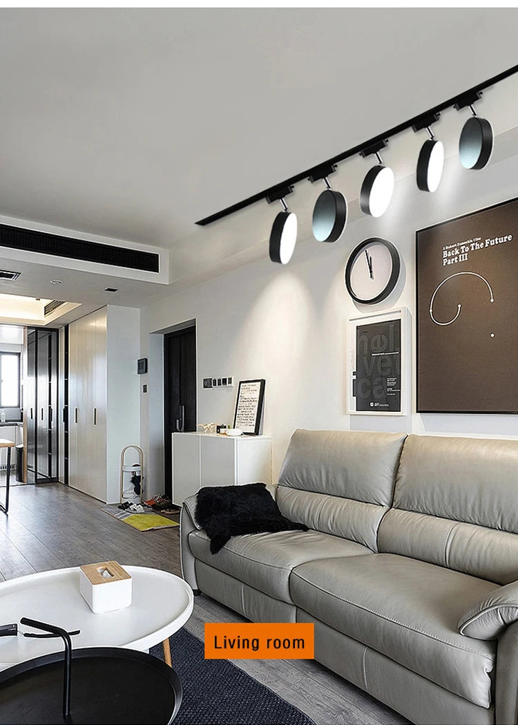 2 Wires Set LED Track Light AC220V-240V 12w 18W 24W Black Aluminum Track Lighting Rail Spot Led For Home Kitchen Clothing Shop