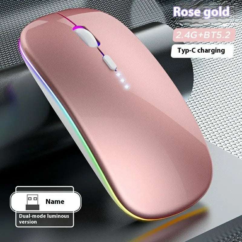 LED Wireless Mouse For Laptop Tablet PC Bluetooth RGB Rechargeable Mouses 2.4G+Bluetooth Silent Mice Backlit Gaming Mouse