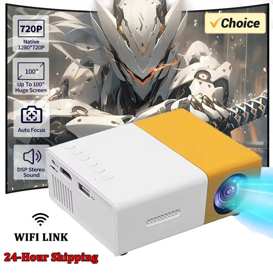 YG300 Mini Projector Portable Projector Wifi Smart 1280 720P Full HD Office Home Theater Video Mini Projector Mobile Projection