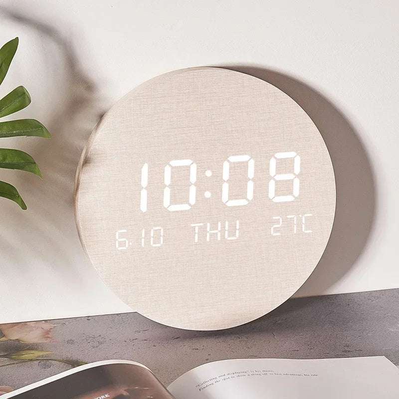 Led Digital Wall Clock With Temperature, Date & Time Display - Multi-functional Silent Operation For Living Room, Bedroom & Home