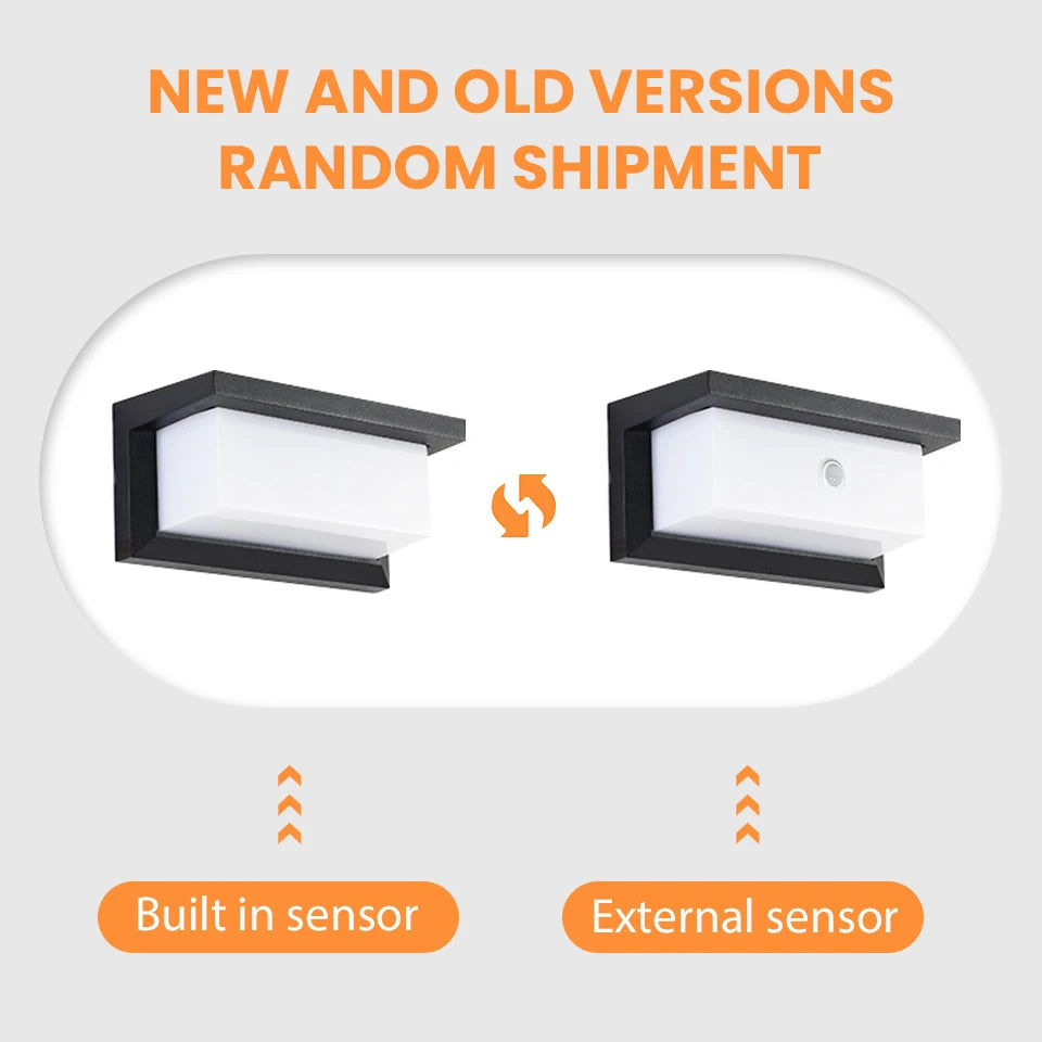 LED Outdoor Wall Light PIR Motion Sensor Wall lamp AC110V 220V Waterproof Modern Indoor Home Balcony Porch Garden Decoration
