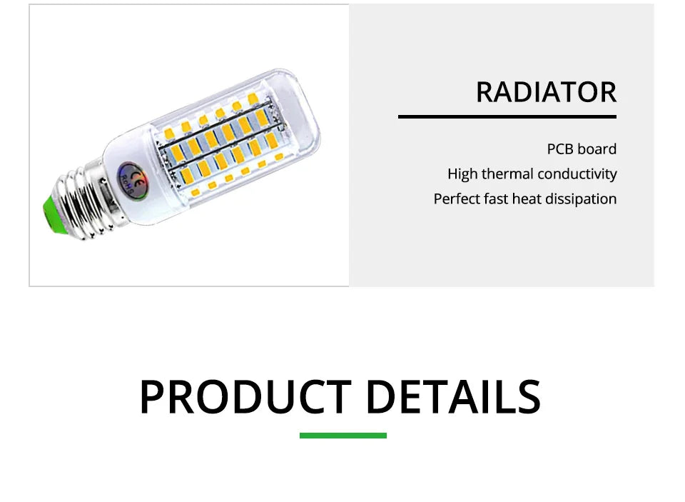 E27 LED Lamp E14 LED SMD 5730 220V Corn Light Bulbs 24 36 56 72LEDs Lamparas LED Chandelie For Home Decoration Ampoule Led Light