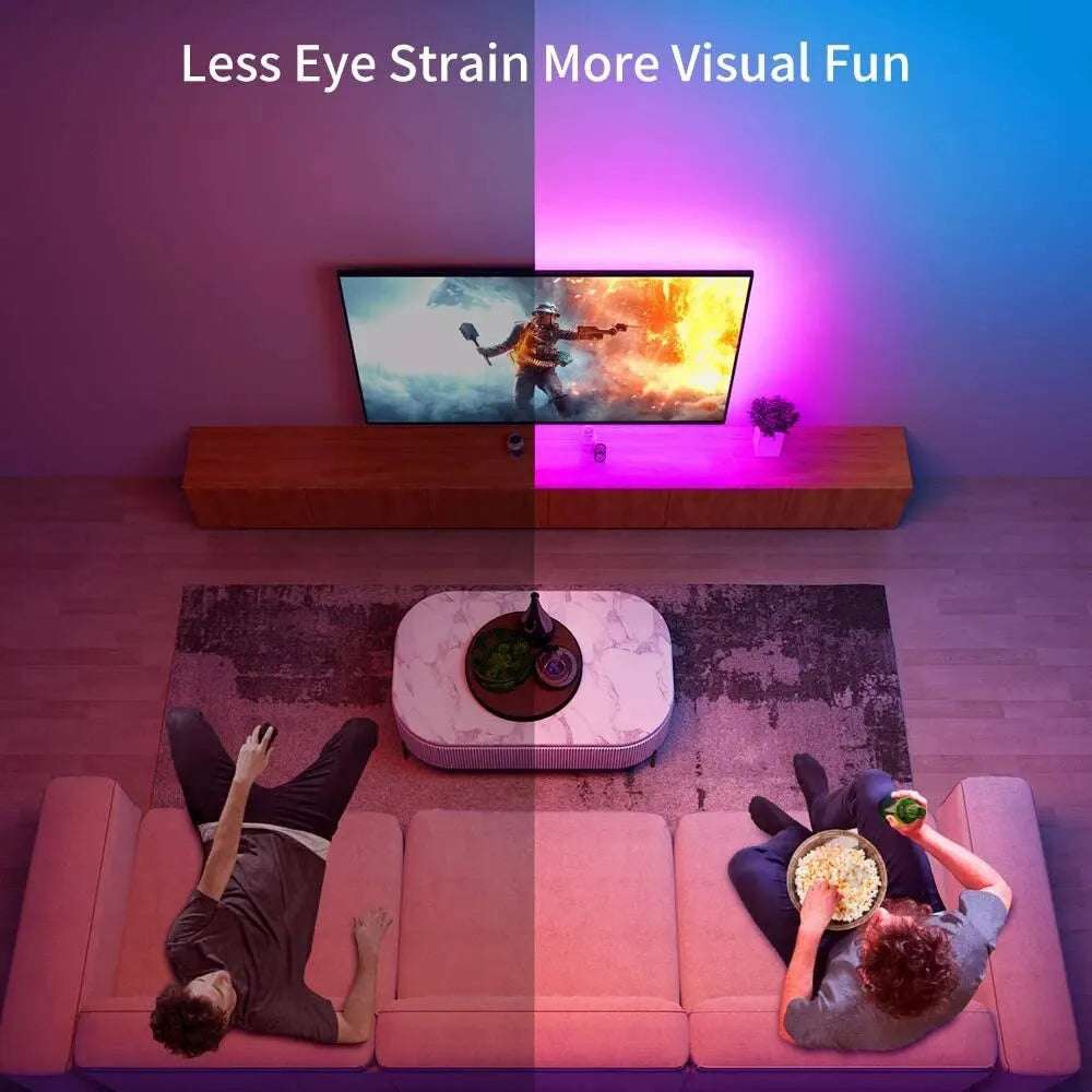 Rétroéclairage TV LED RGB - Bande Lumineuse Flexible USB avec Application Bluetooth pour Décoration de Chambre