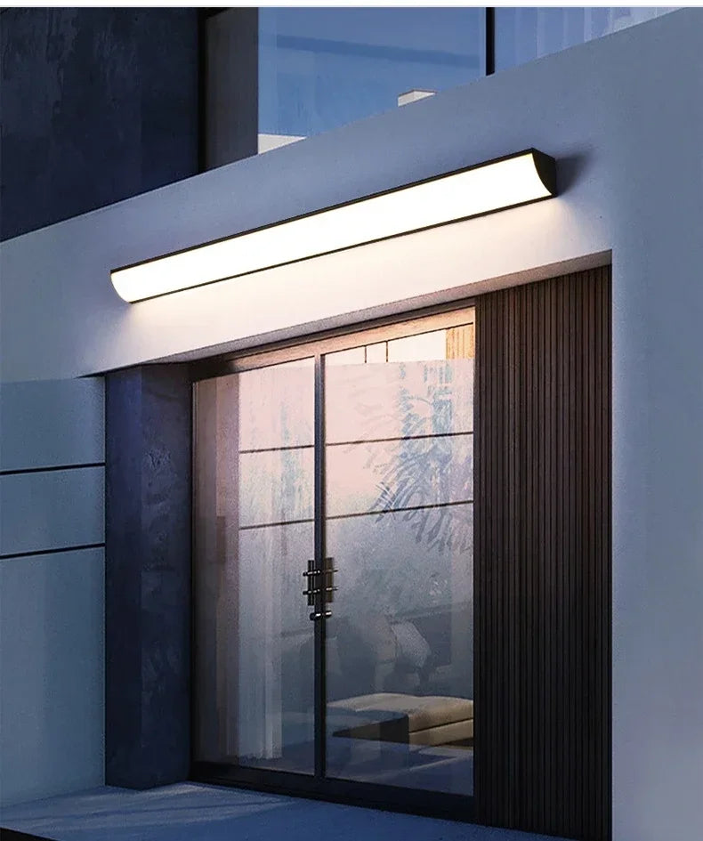 Minimalist Long Strip Outdoor Wall Lamp Exterior Wall Waterproof Modern LED Lighting Garden Villa Balcony Wall Washer  Dimmable
