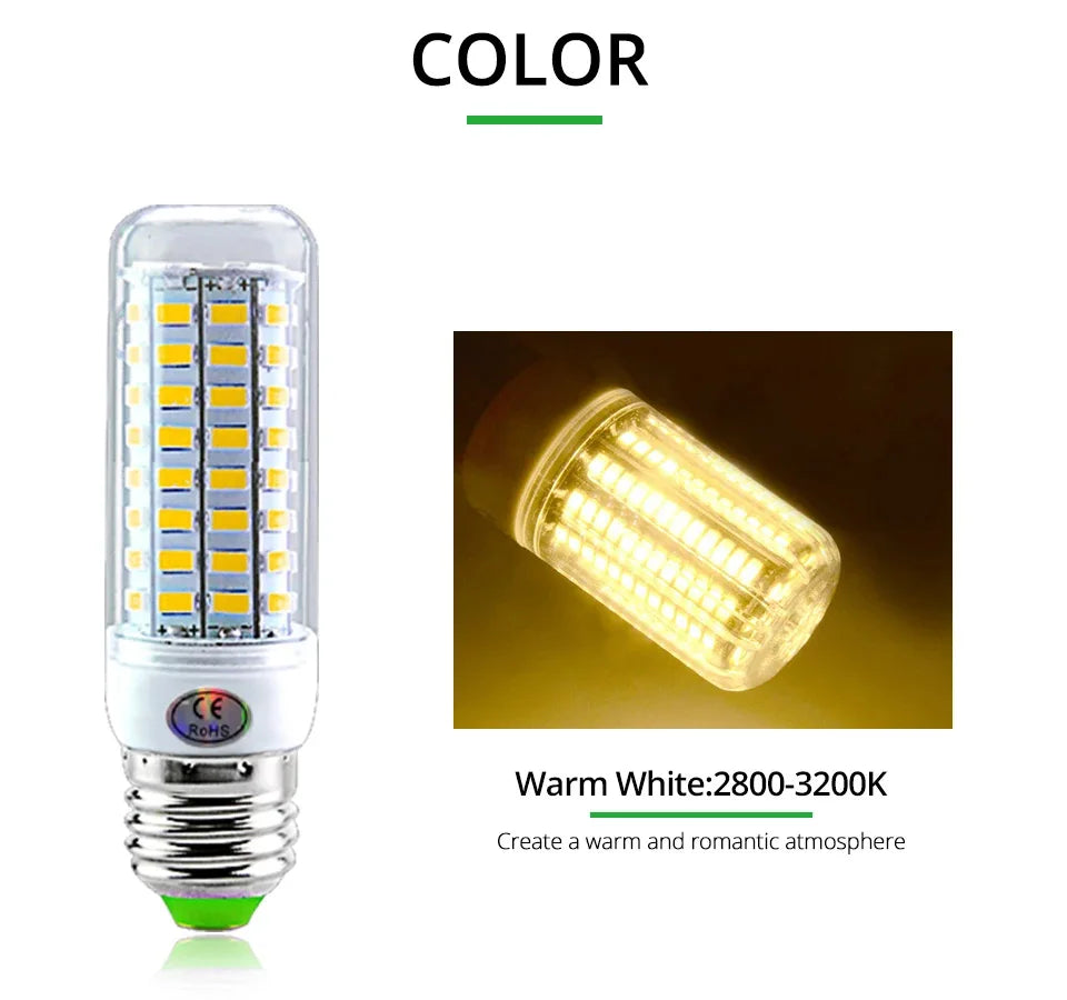 E27 LED Lamp E14 LED SMD 5730 220V Corn Light Bulbs 24 36 56 72LEDs Lamparas LED Chandelie For Home Decoration Ampoule Led Light