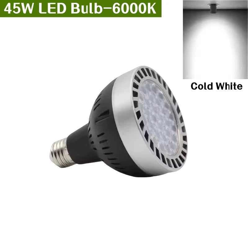 PAR30 LED E27 Track Light Bracket Base 2-Wires Rail Ceiling Lamps Holder Clothing Store Living Room Replaceable Spotlight Socket