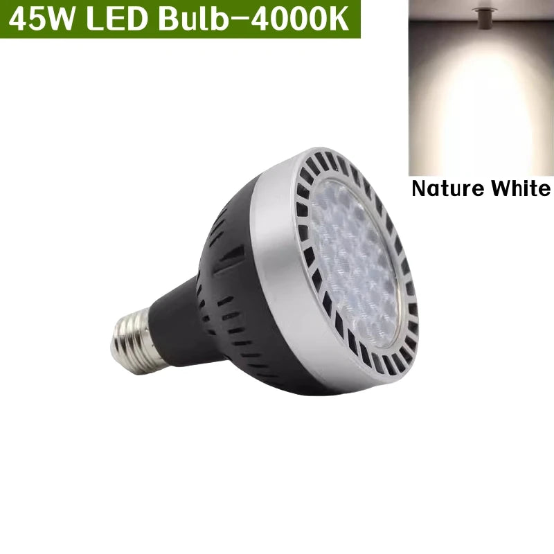 PAR30 LED E27 Track Light Bracket Base 2-Wires Rail Ceiling Lamps Holder Clothing Store Living Room Replaceable Spotlight Socket