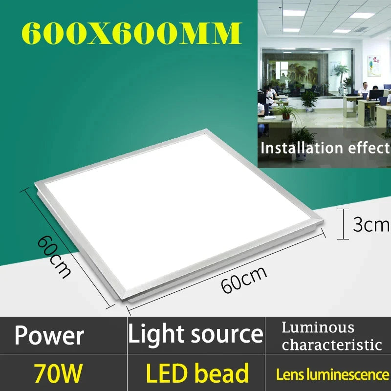 60cm Panel Led Ceiling Lights 70W Ultra-thin Led Panel Lamp for Home Decor Bedroom Indoor Lighting Square Ceiling Lamp Office