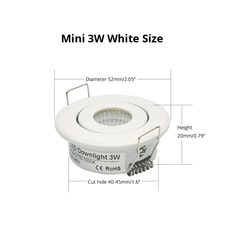 COB Spot LED Light Cut Hole 70mm 90mm Reccesed Downlight Middle Szie For Home Celing 20 square meters suggest 10-15pcs