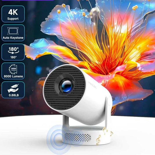 Projecteur Portable HY300 Pro Android 11 - 4K, 1280x720P Full HD, Dual WiFi 6 & BT5.0
