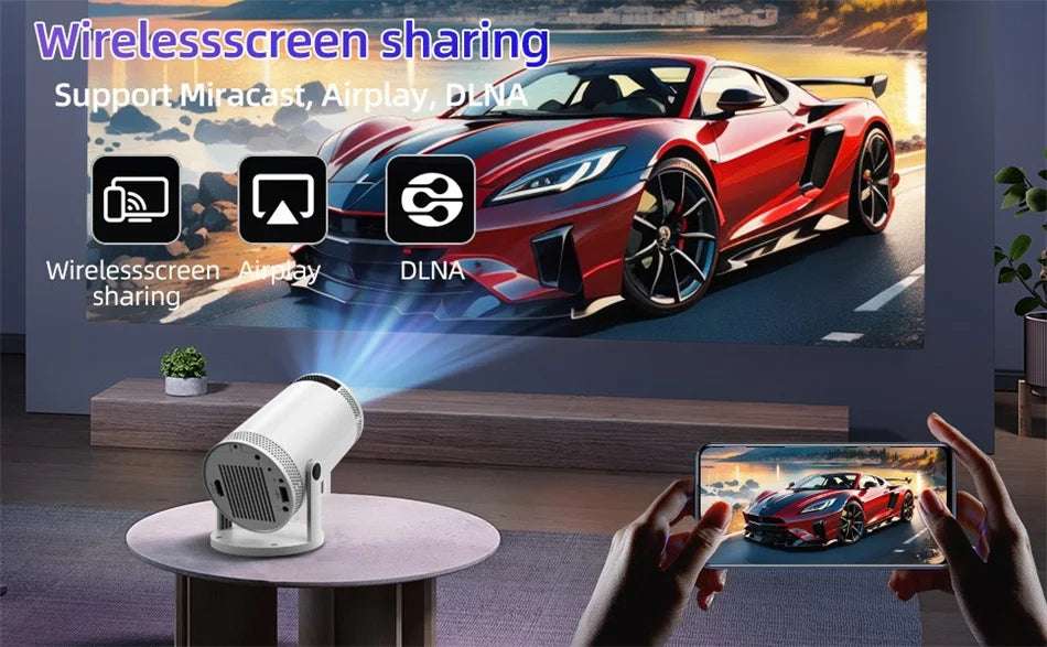 Projecteur de Cinéma Maison HOT FY300 - Support 4K, Dual Wifi6, Luminosité 260 ANSI et Rotation Flexible 180°