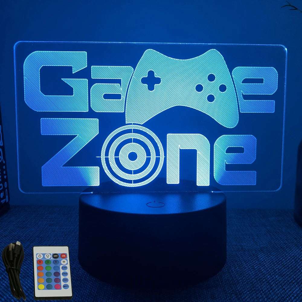 NEON GAMER 3D Lamp LED Night Light Gaming Setup RGB Children's Lamps Gamer Room Decoration Bedroom Table Lamp Personalized Gifts