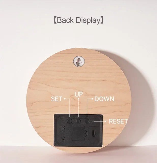 Led Digital Wall Clock With Temperature, Date & Time Display - Multi-functional Silent Operation For Living Room, Bedroom & Home