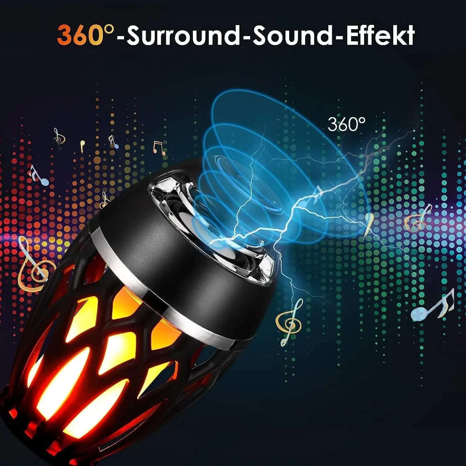 LED Flame Table Lamp Atmosphere Bluetooth Speaker Night Light for Indoor Outdoor Torch Atmosphere Bluetooth Speakers Waterproof