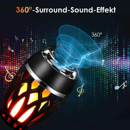 LED Flame Table Lamp Atmosphere Bluetooth Speaker Night Light for Indoor Outdoor Torch Atmosphere Bluetooth Speakers Waterproof