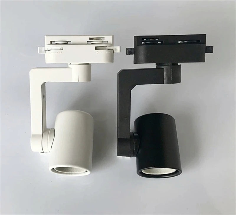 PAR30 LED E27 Track Light Bracket Base 2-Wires Rail Ceiling Lamps Holder Clothing Store Living Room Replaceable Spotlight Socket