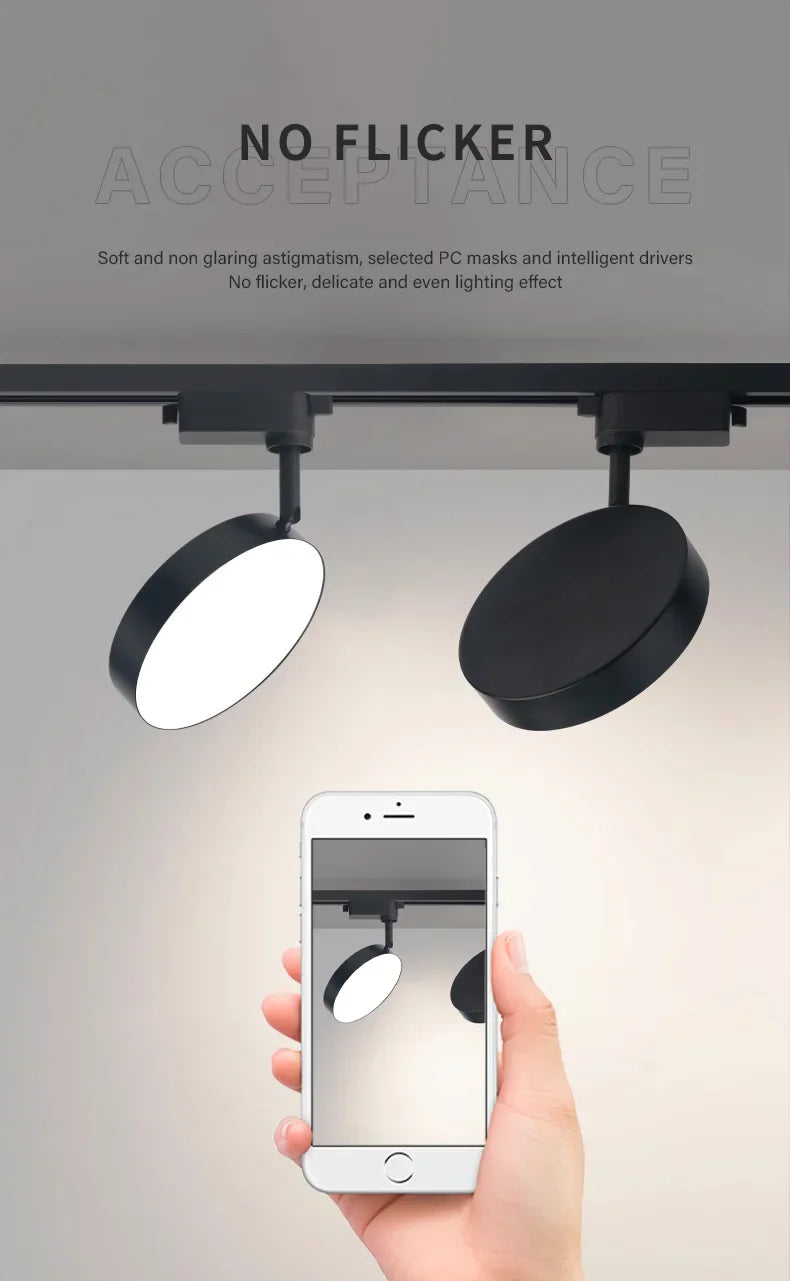 2 Wires Set LED Track Light AC220V-240V 12w 18W 24W Black Aluminum Track Lighting Rail Spot Led For Home Kitchen Clothing Shop