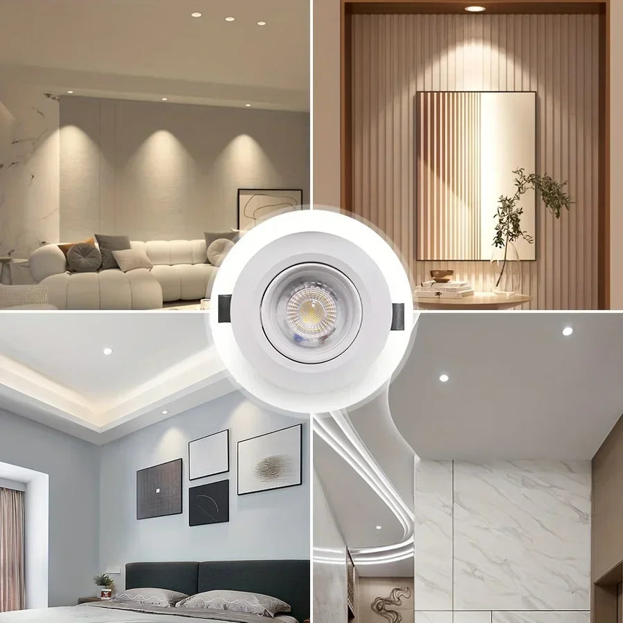 LED Recessed Downlight AC 200-240V 5W Spotlight Indoor Lighting Bedroom Living Room Corridor White Light Round Ceiling Lights