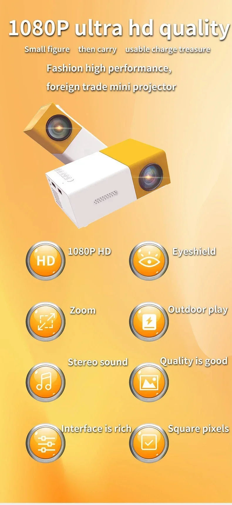 Mini Projecteur Portable YG300 LuxLed