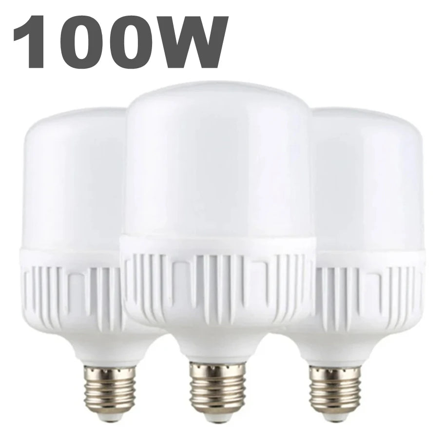 100W E27 LED Screw Mouth Light 220V High Brightness Light Bulb White Light Eye Protection Non Flickering High Heat Dissipation