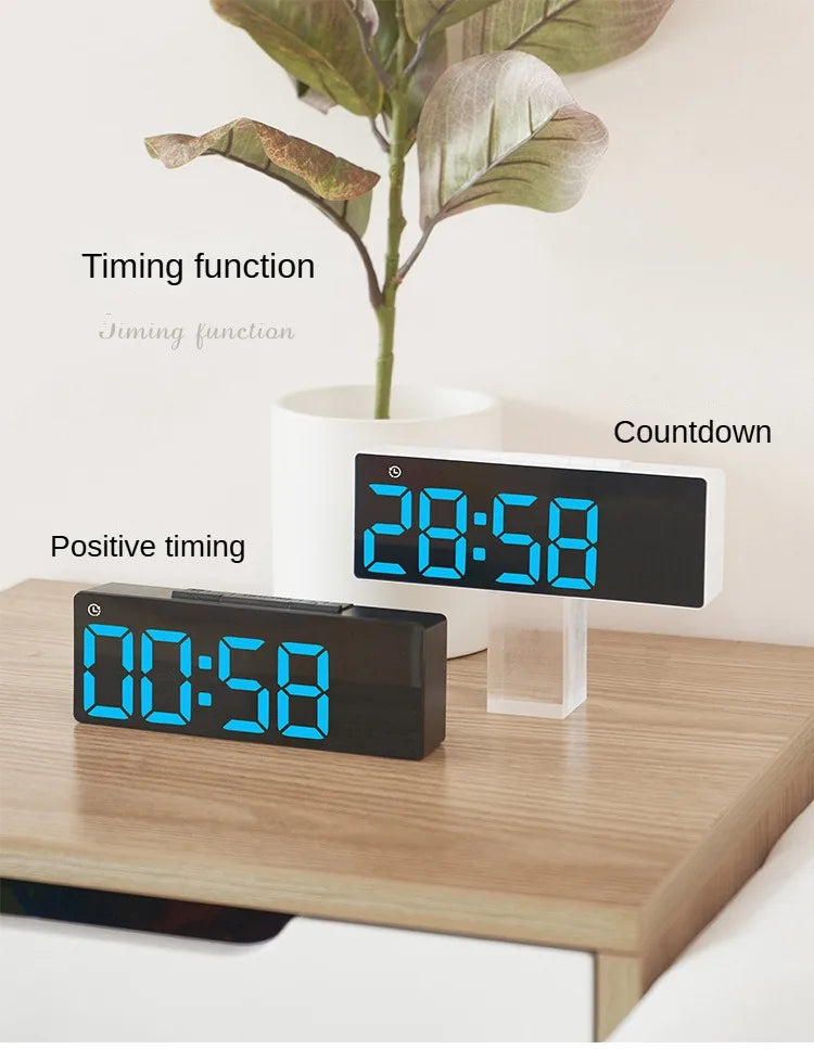 Digital Led Alarm Clock Temperature Date and Week Display Table Clock Night Mode Brightness Adjustable Electronic Alarm Clocks