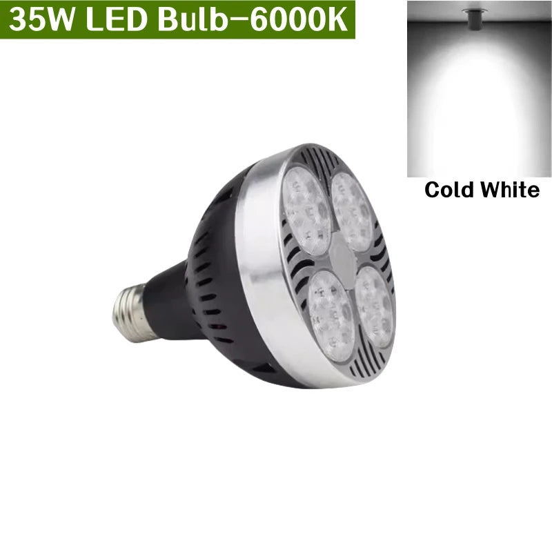 PAR30 LED E27 Track Light Bracket Base 2-Wires Rail Ceiling Lamps Holder Clothing Store Living Room Replaceable Spotlight Socket