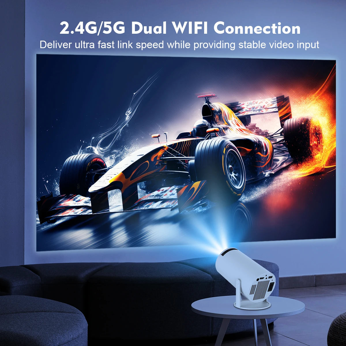Magcubic Projector Android 11 4K 1280*720P HY300 Pro + Dual Wifi 260ANSI 180°flexible BT5.0 Cinema Outdoor Portable Projector
