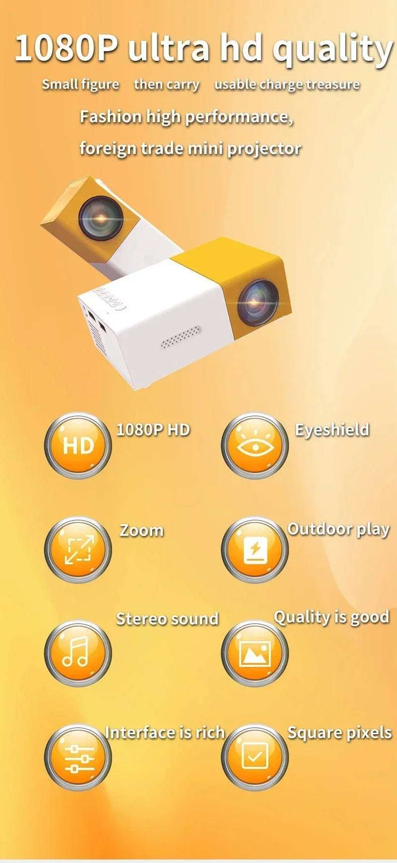 Projecteur Portable YG300 WiFi Smart 720P HD - Home Cinéma | LUXLED