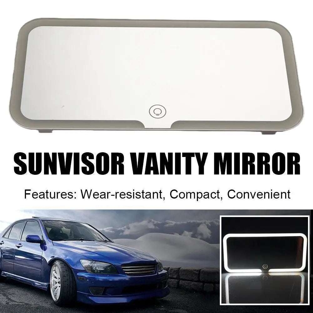 LED Light Modes Stepless Dimming Visor Makeup Mirror Rechargeable Touch Sensor Cosmetic Mirror Large Screen Car Vanity Mirror