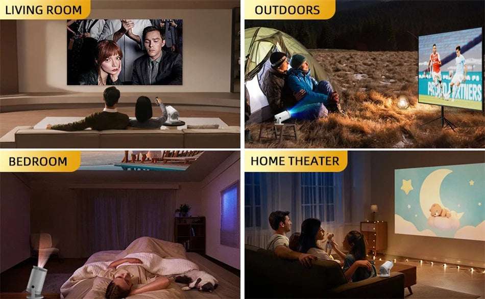 Projecteur de Cinéma Maison HOT FY300 - Support 4K, Dual Wifi6, Luminosité 260 ANSI et Rotation Flexible 180°