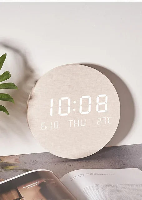 Led Digital Wall Clock With Temperature, Date & Time Display - Multi-functional Silent Operation For Living Room, Bedroom & Home