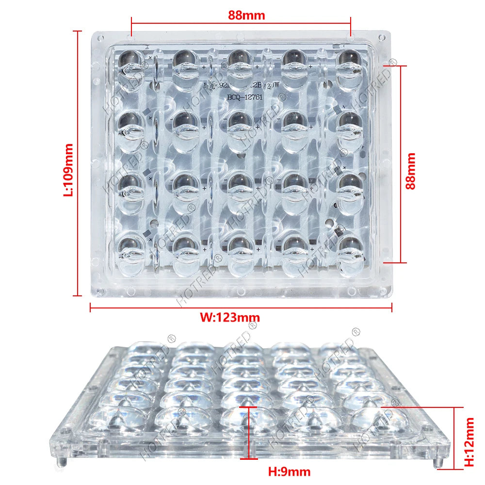 LED Aluminum PCB Board Reflector Lens Holder Base Plate Substrate For 1W 3W 20W 60W Leds Chip Bead 105*92mm For Lamp Flood Light