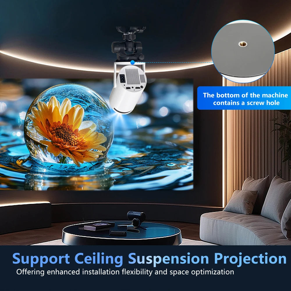 Magcubic Projector Android 11 4K 1280*720P HY300 Pro + Dual Wifi 260ANSI 180°flexible BT5.0 Cinema Outdoor Portable Projector