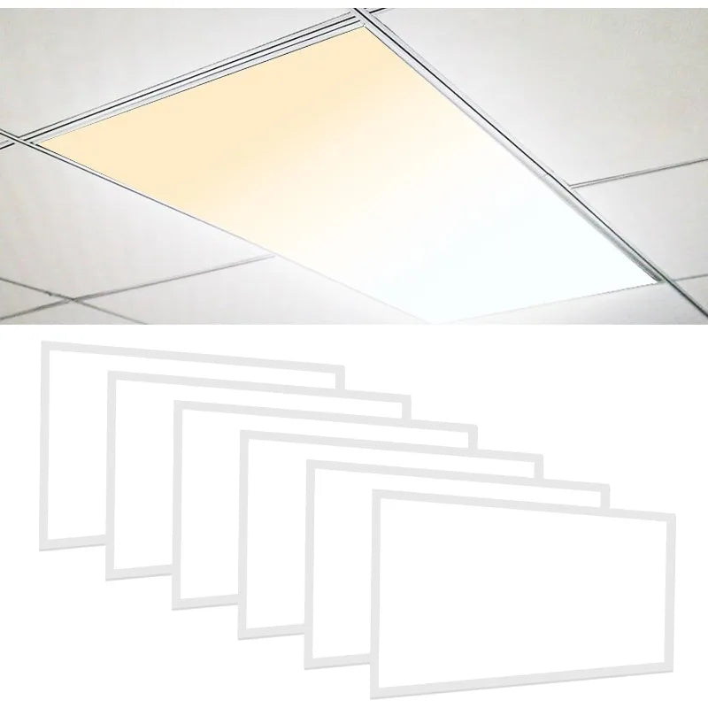 2025 2x4 LED Flat Panel Light Drop Ceiling 0-10V Dimmable, 30/40/50W Selectable, 3000K 4000K 5000K Switchable, 120-277V, ETL Lis