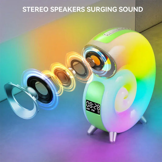 Bluetooth Speaker App Control RGB LED Night Light Lamp Alarm Clock Wireless Loudspeaker Music HiFi Stereo Sound Subwoofer Gift