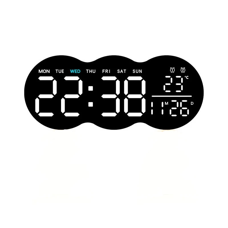 LED Digital Alarm Clock with Temperature Date Week Display Electronic Table Clock Brightness Adjust Alarm Clocks Remote Control