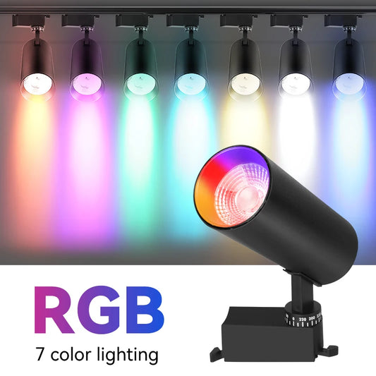 RGB Rail Lighting LED Neon Led Spot Stage Lights Fixture Ceiling Lamp for Room Decor Disco Bar Clothing Store Track Light Set