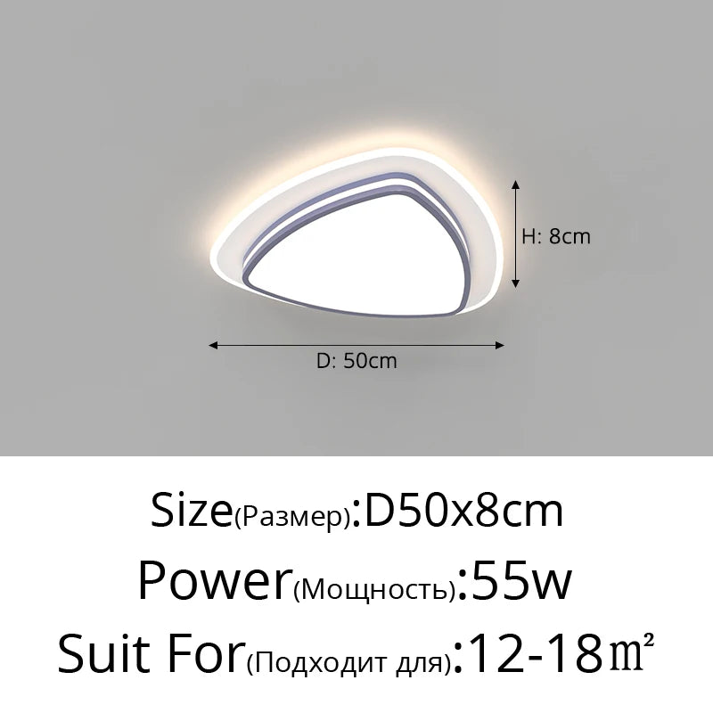 Modern Led Ceiling Lamp Shell Dimmable Aluminium for Living Dining Table Room Bedroom Ceiling Chandelier Art Minimalist Fixture