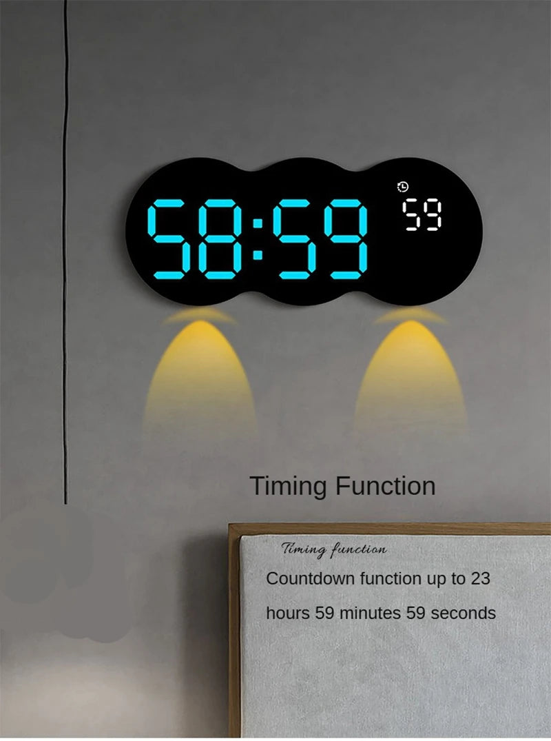 LED Digital Alarm Clock with Temperature Date Week Display Electronic Table Clock Brightness Adjust Alarm Clocks Remote Control