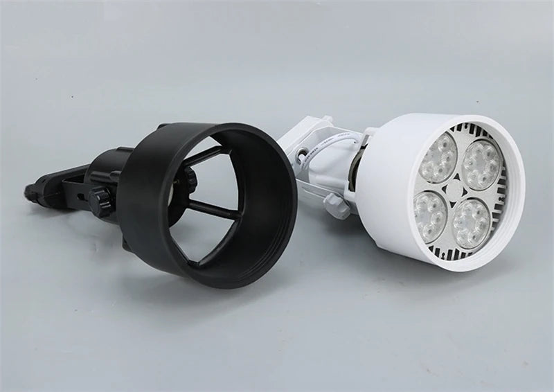 PAR30 LED E27 Track Light Bracket Base 2-Wires Rail Ceiling Lamps Holder Clothing Store Living Room Replaceable Spotlight Socket