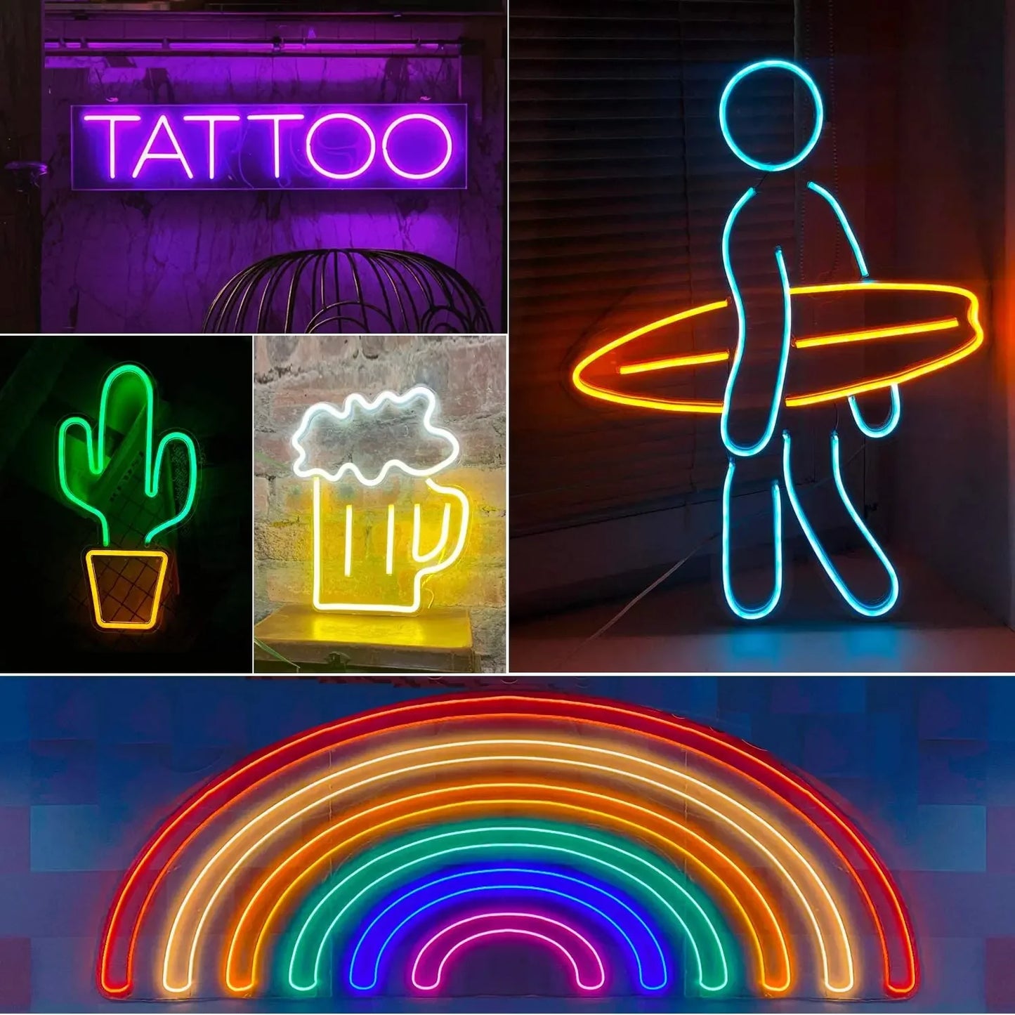 10M/5M RGB Smart WIFI Neon LED Strip Light Compatible with Alexa, 12V 108leds/m Waterproof Music Sync DIY Tape Controlled by APP