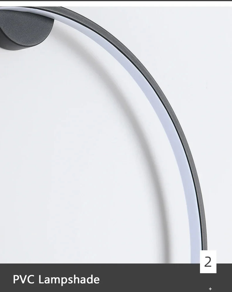Minimalist LED Circle Background Wall Lamp Home Indoor Decor Wall Sconces Living Room Hall Hotel Wall Lights Bedside Light Black