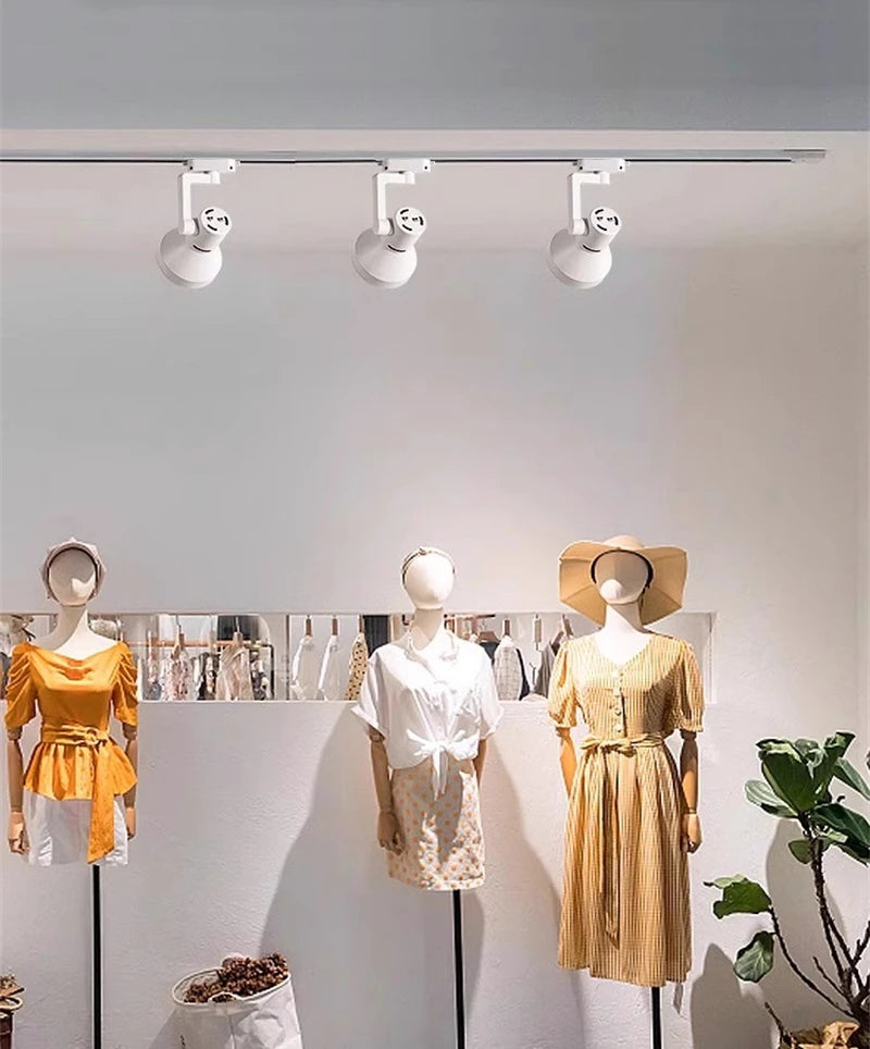 PAR30 LED E27 Track Light Bracket Base 2-Wires Rail Ceiling Lamps Holder Clothing Store Living Room Replaceable Spotlight Socket