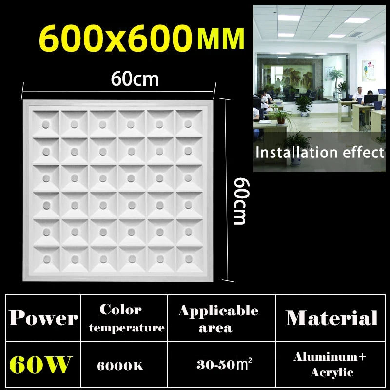 60cm Panel Led Ceiling Lights 70W Ultra-thin Led Panel Lamp for Home Decor Bedroom Indoor Lighting Square Ceiling Lamp Office