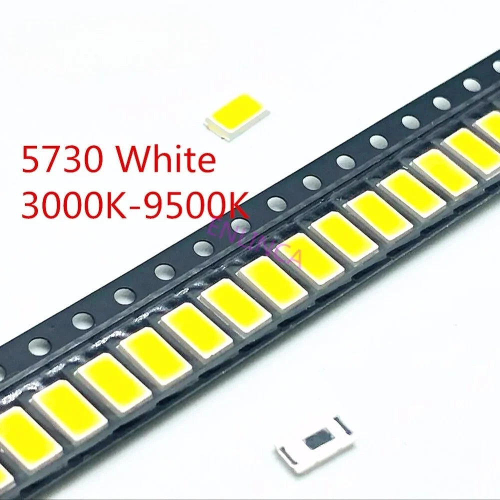 LAUBEI 100Pcs 5730-CW WW 0.5W-150Ma 50-55lm White Light 3000K 4000K 6000K 95000K SMD 5730 5630 LED 5730 diodes  3.2 - 3.4V