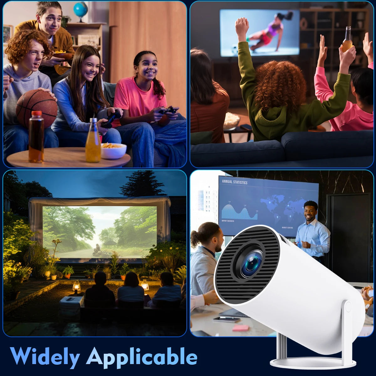 Magcubic Projector Android 11 4K 1280*720P HY300 Pro + Dual Wifi 260ANSI 180°flexible BT5.0 Cinema Outdoor Portable Projector
