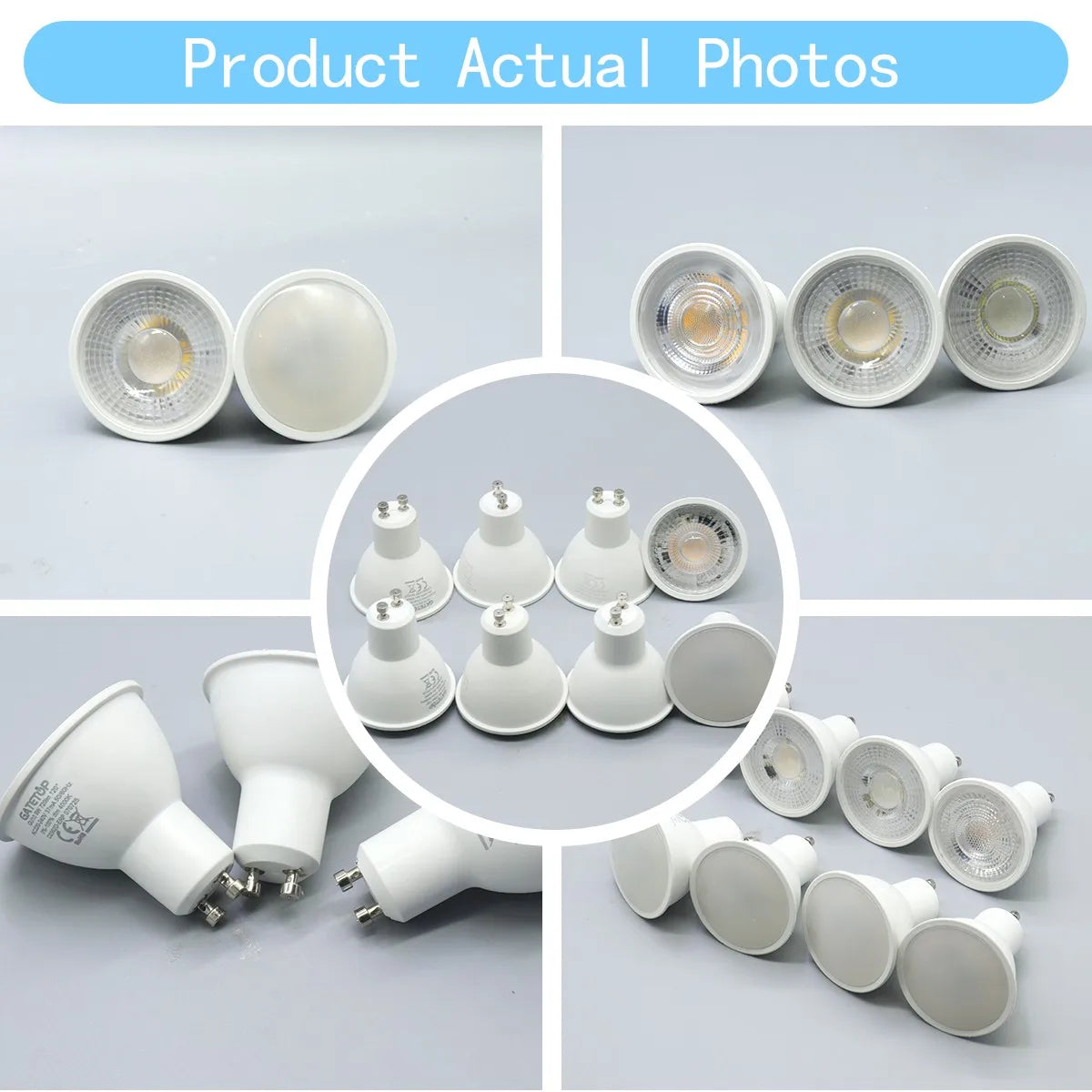 12PCS GU10 Dimmable Spot Bulbs 3W 9W 7W 5W Warm/Cool White 3000K 4000K 6000K LED Light Bulb GU10 Base  for Appliance Dimmable