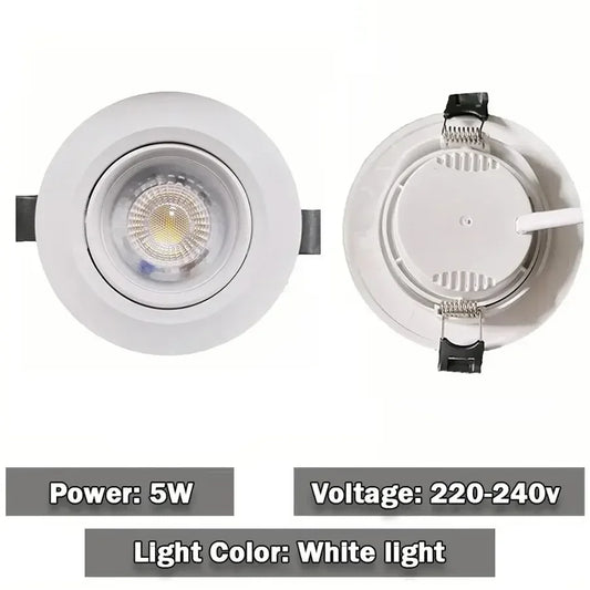 LED Recessed Downlight AC 200-240V 5W Spotlight Indoor Lighting Bedroom Living Room Corridor White Light Round Ceiling Lights