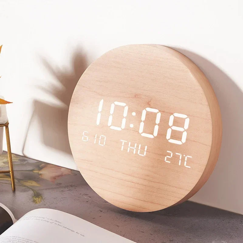 Led Digital Wall Clock With Temperature, Date & Time Display - Multi-functional Silent Operation For Living Room, Bedroom & Home